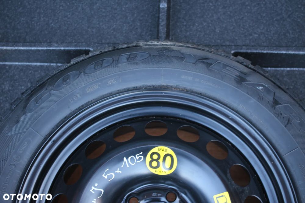 KOŁO ZAPASOWE DOJAZDOWE ZAPAS ZESTAW KLUCZ LEWAREK STYROPIAN OPEL ASTRA J KOMBI 16 CALI 5x105 ET39 205/60/16 - 6