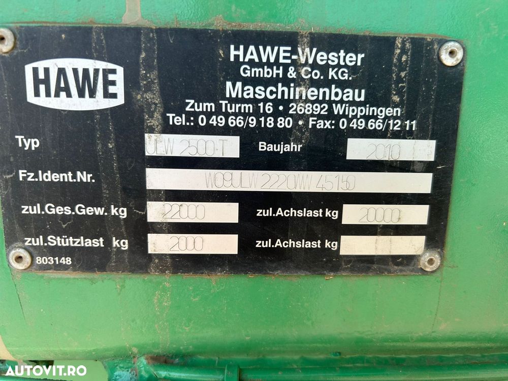 Hawe ULW 2500 Remorca Agricola - 3
