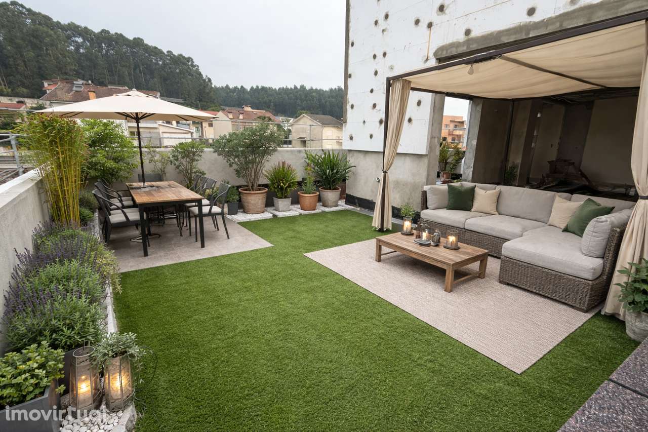 T2, Novo, Último Piso, Recuado Terraço Alfena Central - Grande imagem: 2/19