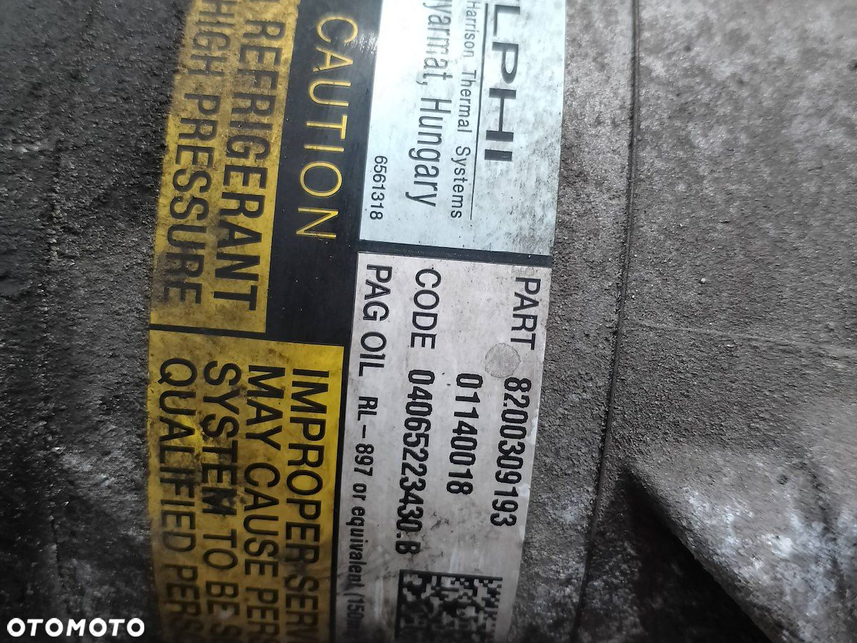 POMPA, SPRĘŻARKA KLIMATYZACJI RENAULT SCENIC II 8200309193  01140018 1.9 - 7