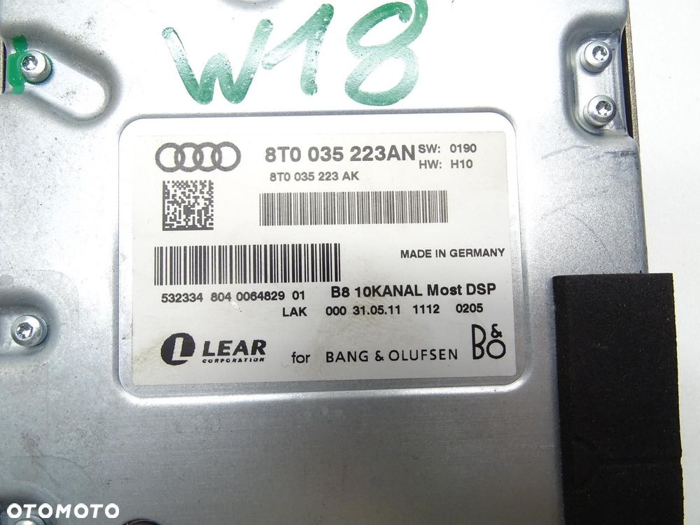 WZMACNIACZ RADIA RADIOWY BANG OLUFSEN 8T0035223AN AUDI A4 B8 A5 8T LIFT - 4