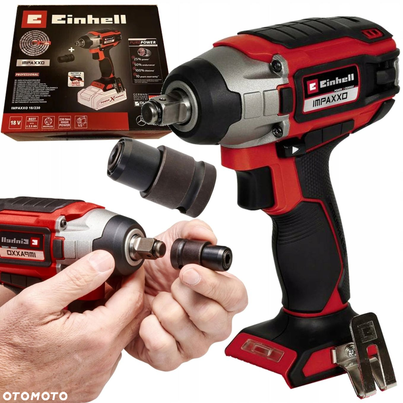 EINHELL AKUMULATOROWY KLUCZ UDAROWY IMPAXXO 18/230 Solo BEZSZCZOTKOWY 18V - 14