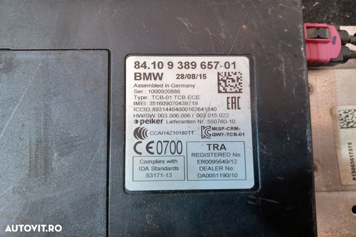 Modul Bluetooth 9389657 9389657-01 9389657 9389657-01 BMW Seria 5 F11 - 4