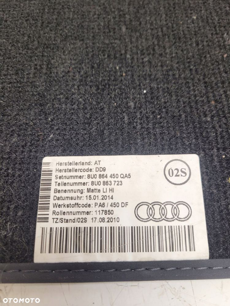DYWAN DYWANIKI WELUROWE TYŁ AUDI Q3 8U 8U0864450 - 6