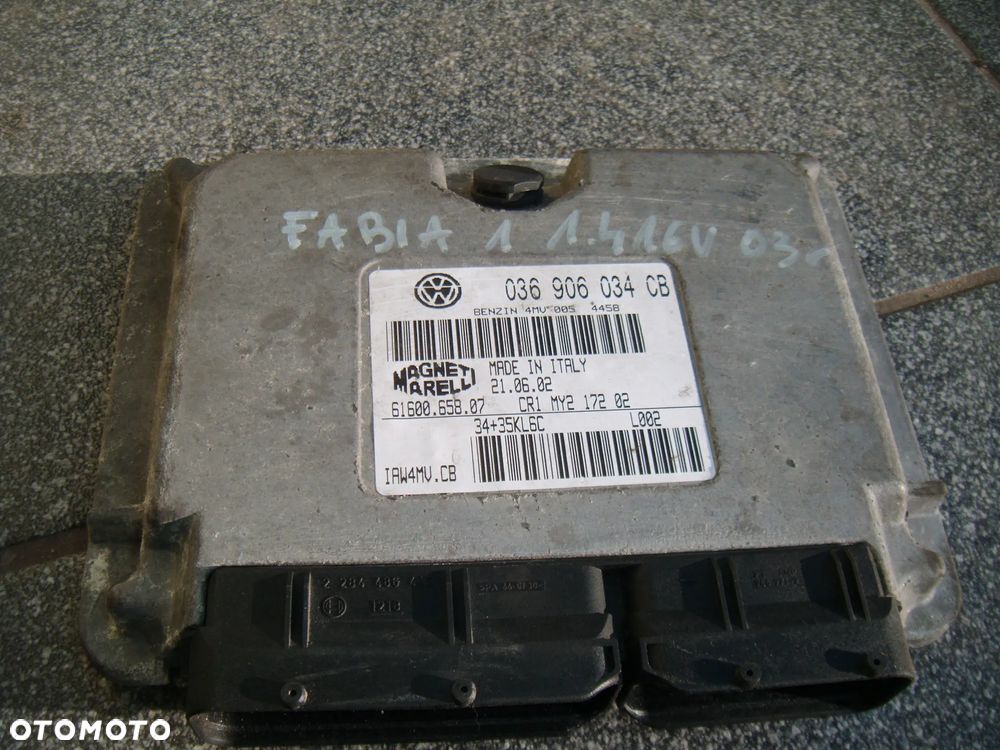 skoda fabia 1 1.4 16v komputer- sterownik silnika 036906034cb - 1