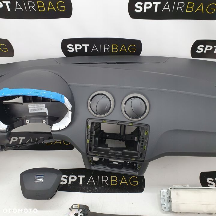 SEAT IBIZA 4 6P LKP DESKA ROZDZIELCZA KONSOLA KOKPIT PULPIT PODUSZKI AIRBAG AIR BAG PASY KIT SET - 3