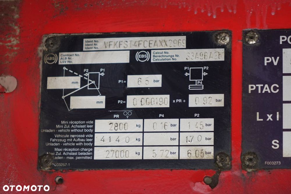 Fruehauf PLATFORMA / STANDARD / OSIE SAF / PODŁOGA WZMACNIANA - SZYNA-DESKA - 28