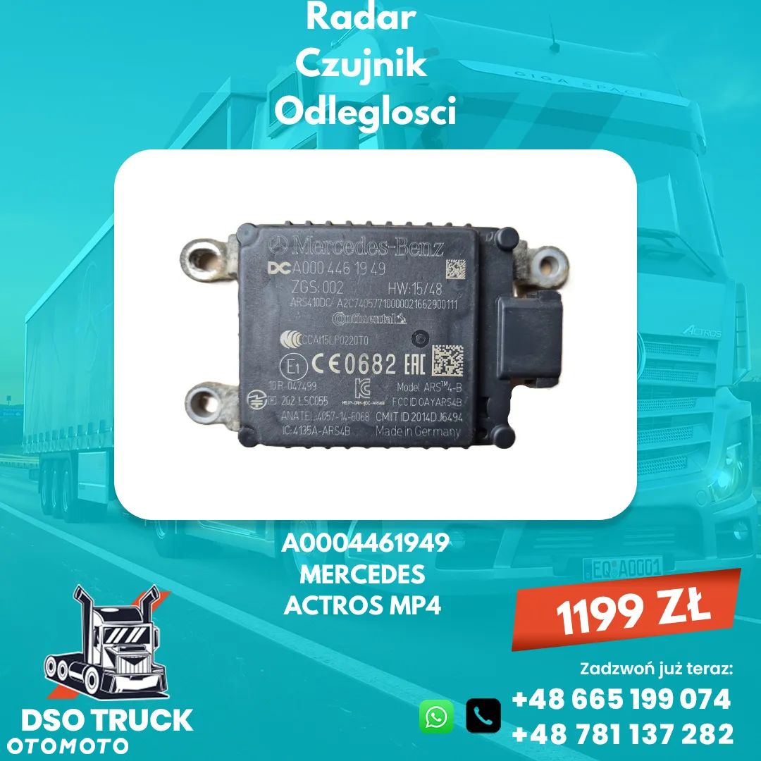 Radar czujnik odleglosci Mercedes MP A0004461949 ZGS 002 - 1