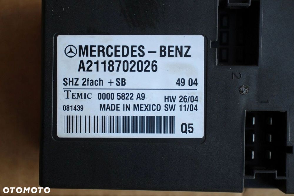 Sterownik moduł fotela Mercedes w211 w164 x164 2118702026 - 2