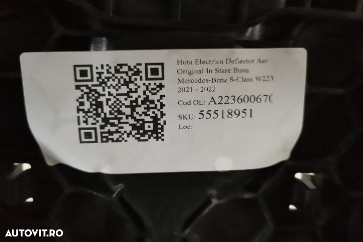 Hota Electrica Deflector Aer Original In Stare Buna Mercedes-Benz S-Cl - 7