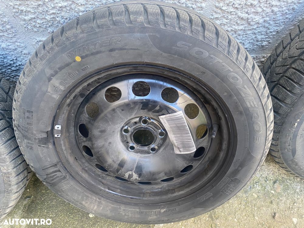 Set roti iarnă Pirelli Winter Sotto Zero 3 DOT 2023 + jante oțel 16” – ca noi, rulate 2.000 km - 4
