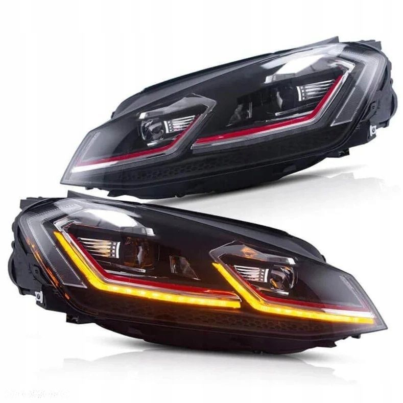 Reflektory Lampy kpl Vland Led +h7 Tuning Red GTI VW Golf VII 7 5g 2012-17 - 2