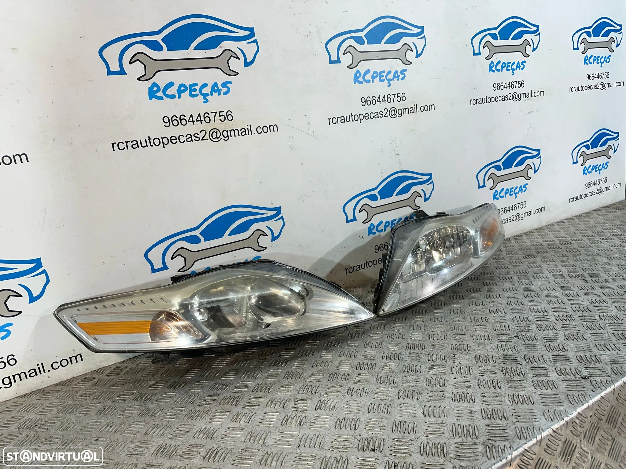 .Conjunto Oticas Faróis Frontal Frente Esquerda Direita Original Halogénio Ford Mondeo 4 MK4 2006 - 2014 7S71-13W030-BK 7S71-13W029-BH - 5