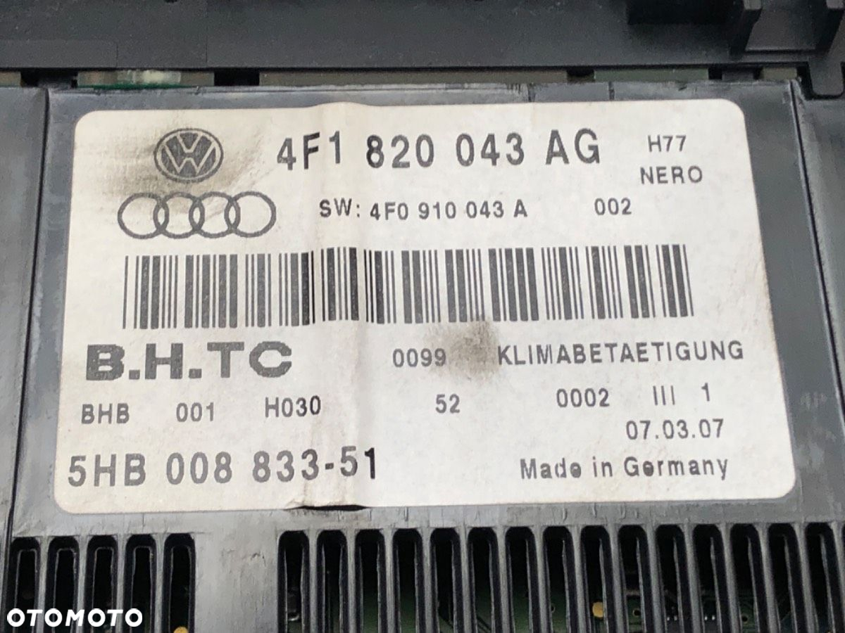 PANEL STEROWANIA NAWIEWU - 173.00 PLN - AUDI A6 C6 Avant (4F5) 2004 - 2011 2.0 TDI 100 kW [136 KM] - 3
