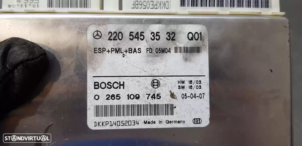 MODULO ELECTRONICO MERCEDES-BENZ CLASSE S 2005 -2205453532 - 3