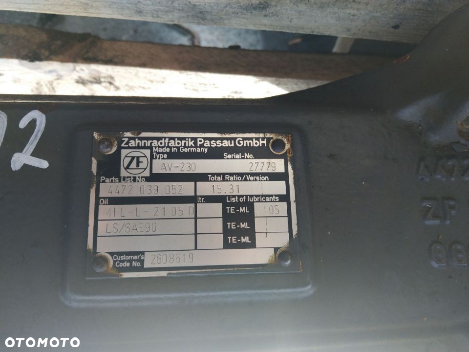 Zwolnica ZF AV 230 4472 039 034 P-15 W-56 P-66,5cm Volvo L30 L35 Zettelmeyer 602 - 8
