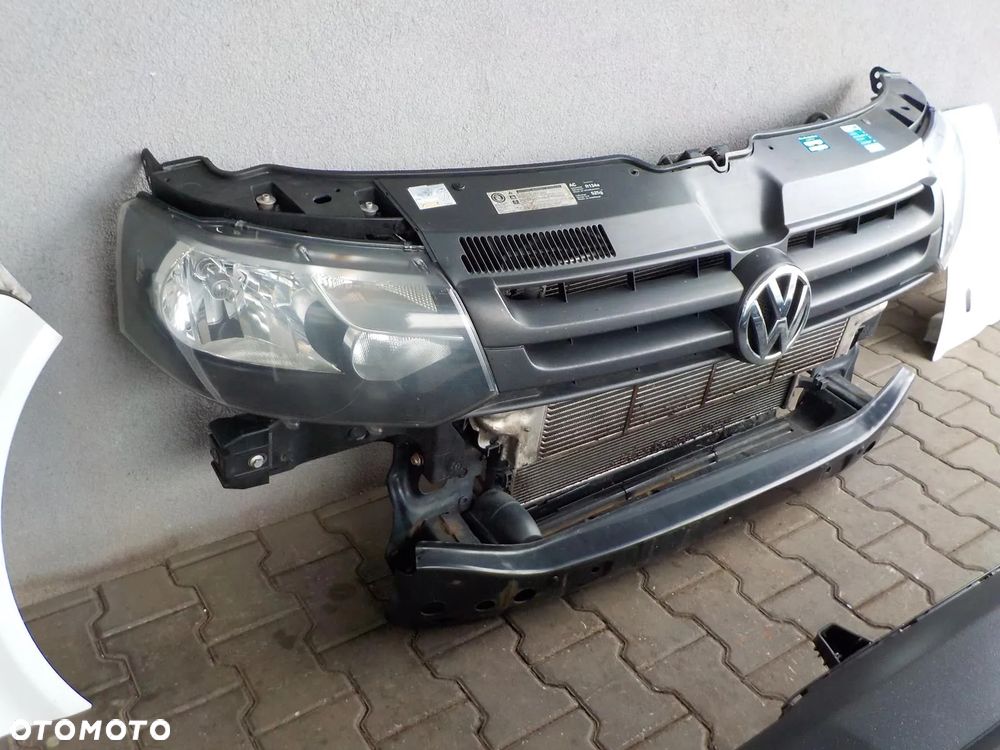 VW T5 LIFT KOMPLETNY PRZÓD MASKA ZDERZAK BŁOTNIKI BIAŁY - 5