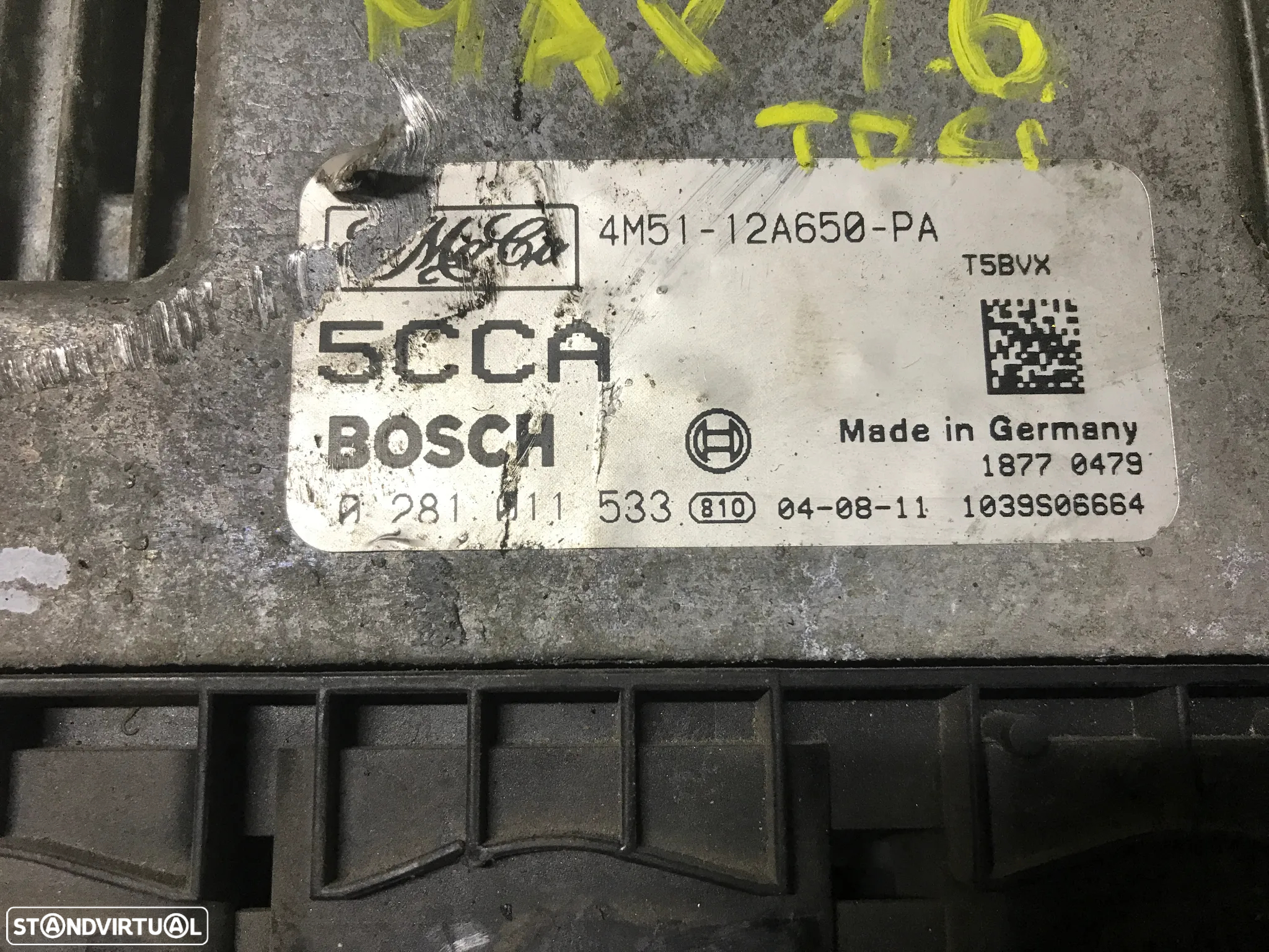 CENTRALINA DO MOTOR FORD FOCUS II / C-MAS 1.6TDCI 0281011533 4M51-12A650-PA - 3