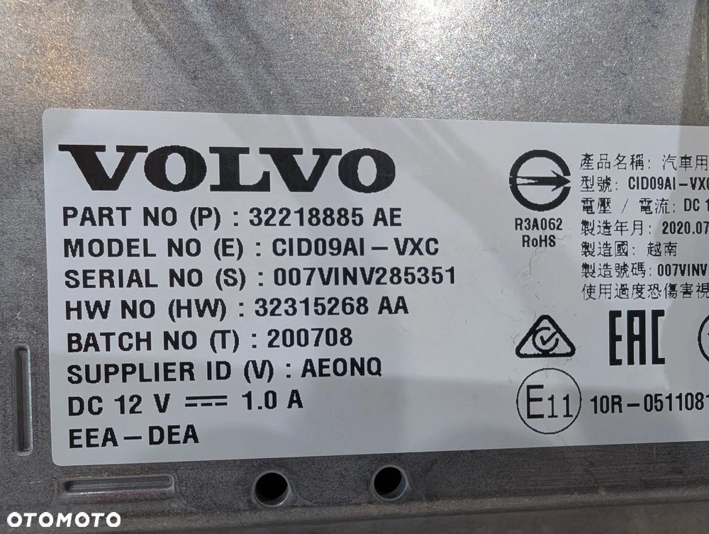 VOLVO XC40 V60 V90 XC60 XC90 II WYŚWIETLACZ RADIA 32218885 - 4
