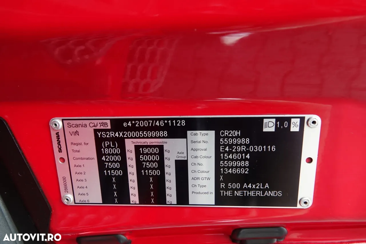 Scania R 500 / RETARDER / 2020 / DUPA CONTRACTUL DE SERVICE - 34