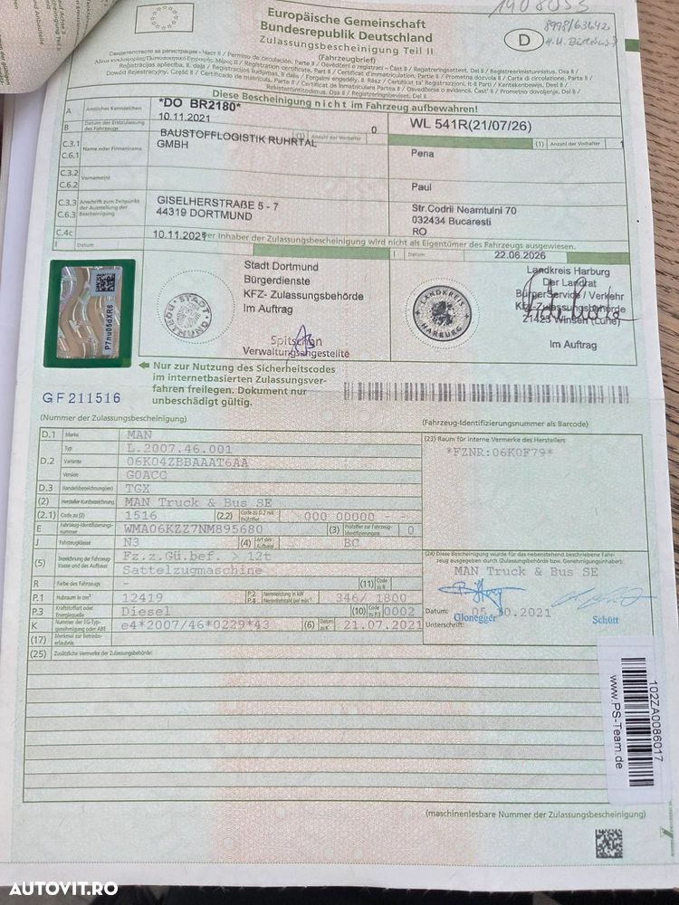 MAN TGX 18.470 4x2, 2021, 391.680km, cutie AUTOMATA+INTARDER 6 trepte, KIT BASCULARE, Aer cond STATIONARE, FRIGIDER, jante Aluminiu, Anv 90% ok, rez motorina 600l aluminiu, rulat in GERMANIA, Carte Idenitate RAR, posibil leasing 4 ani-PROMOTIE 41.900 EUR - 39