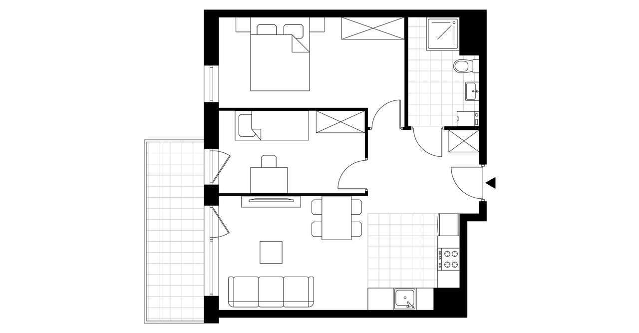 3-pokojowe mieszkanie 52m2 + balkon - Pełny obrazek: 3/10