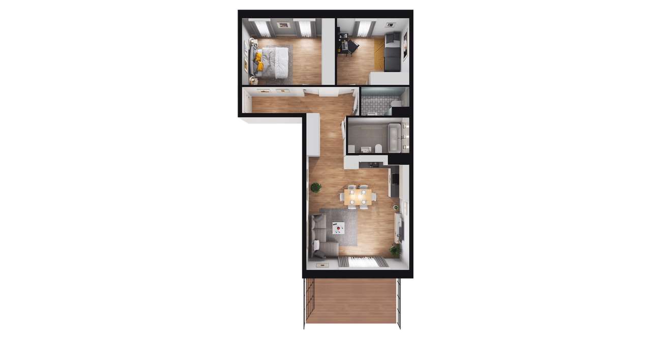 3-pokojowe mieszkanie 67m2 + balkon Bezpośrednio - Pełny obrazek: 2/23