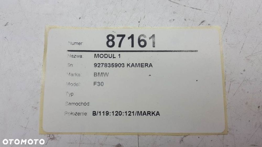 KAMERA 9278359 BMW 3 F30 F31 EUROPA - 8