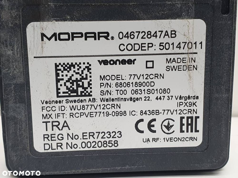 RADAR CZUJNIK MARTWEGO POLA JEEP COMPASS II 04672847AB  50147011 - 2