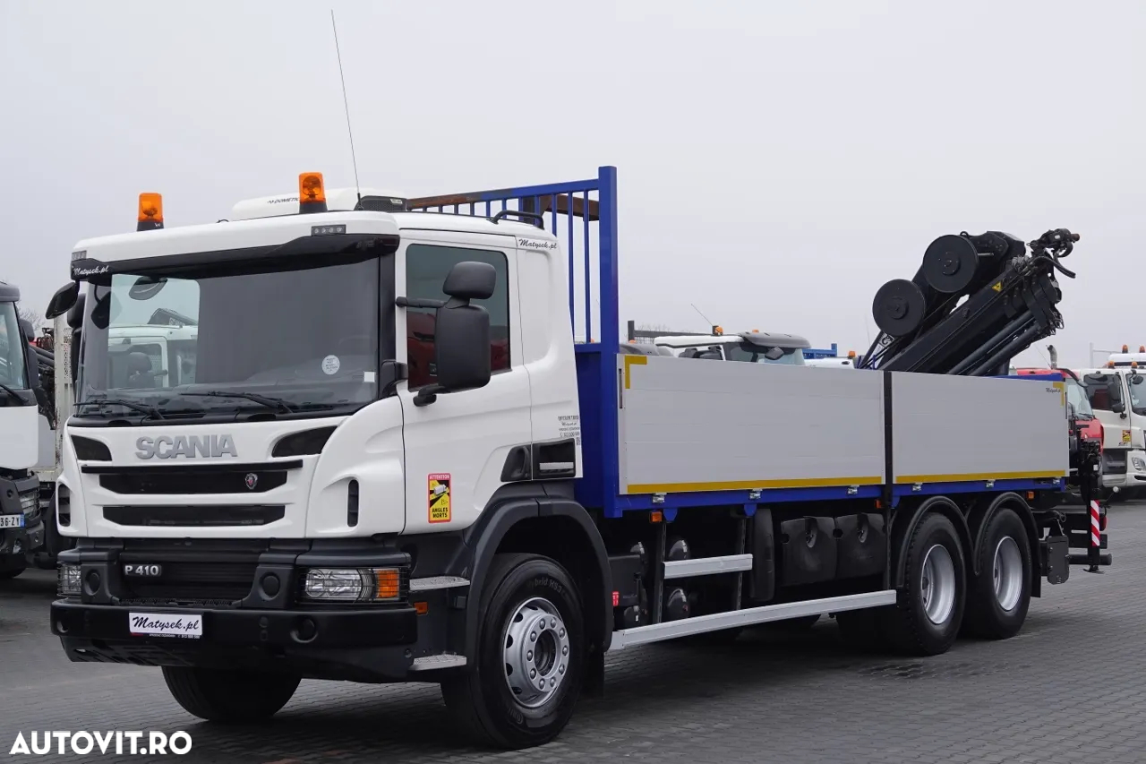 Scania P420 / 6x4 / BOX - 6.8 m / HDS HIAB 188 4x extension -13 meters / EURO 6 / RADIO CONTROL / ROTATOR / PALLET FORKS - 5