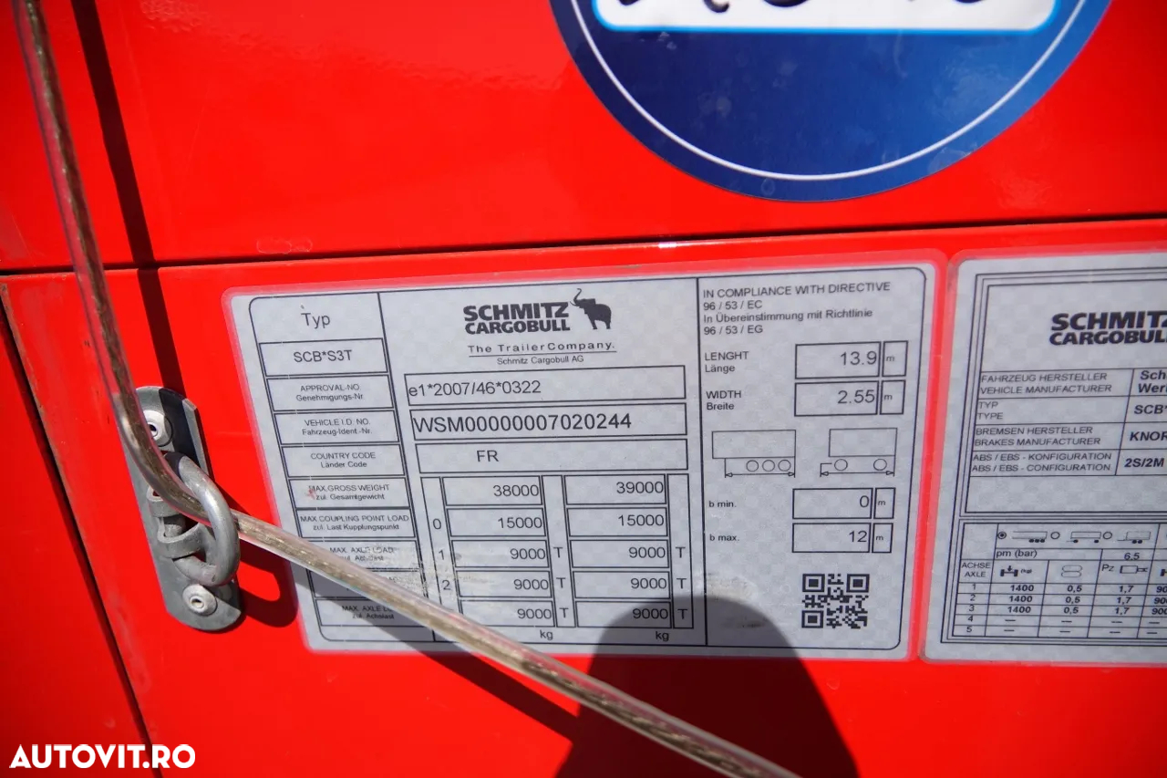 Schmitz Cargobull CORTINĂ / STANDARD / 2 AXE RIDICATIVE / IMPORTAT - 25
