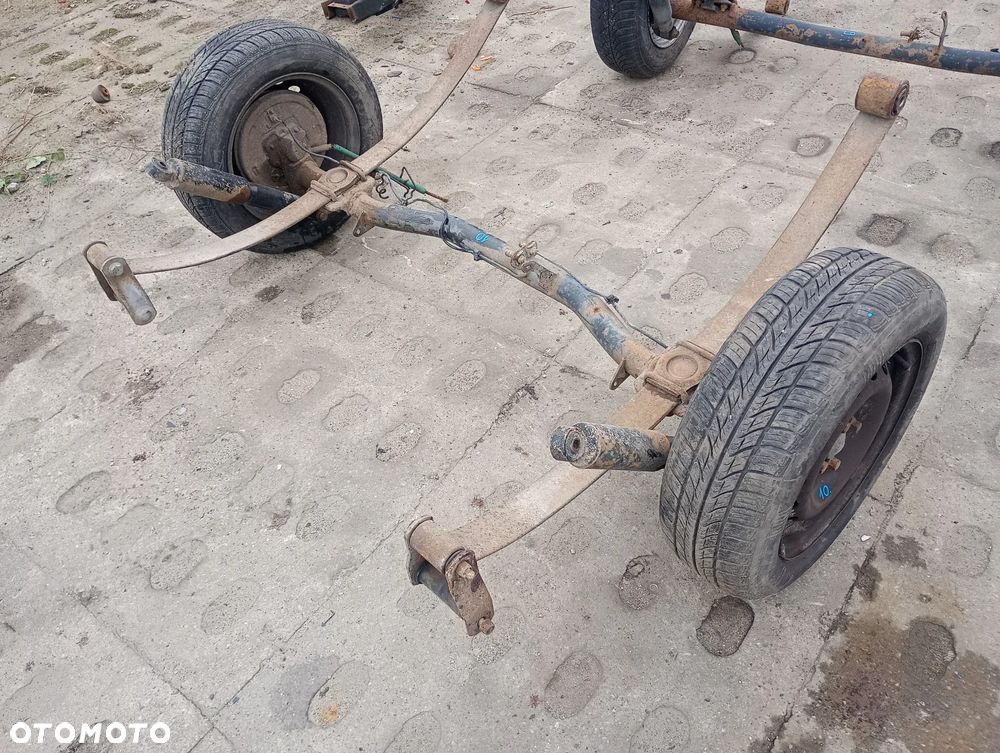 Belka tylna zwieszenia z kołami resorami na przyczepkę wózek jednoosiówka SAM - 4