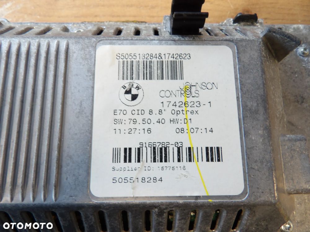 BMW - E71,X6 - EKRAN , WYŚWIETLACZ , MONITOR NAWIGACJI - 9166782 - 2