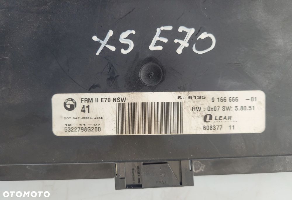 MODUŁ STEROWNIK ŚWIATEŁ BMW X5 E70 9166666 - 2