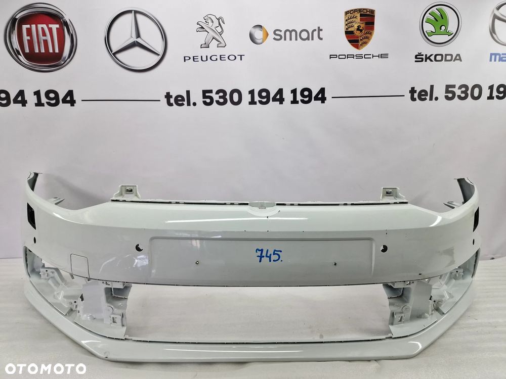 VW POLO 6C0 LIFT 13-17 ZDERZAK PRZEDNI PRZÓD NA SPRYSKI + 4X PDC , ŁADNY , BIAŁY , NR 6C0807221 , NR AUKCJI NZ745 - 1