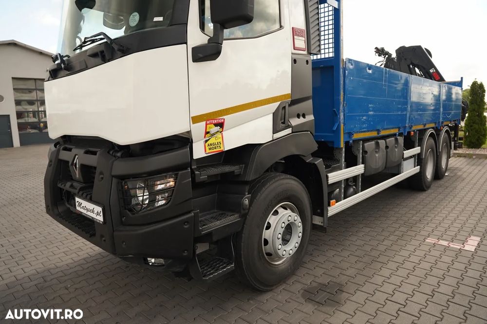 Renault C 380 / 6x4 / CAROSERIE DE LIVRARE 6,8 m / + HIAB X-HIPRO 192 ES-4 ÎNALTĂ DE RIDICARE: 12,4 M / ROTATOARE / FURCĂ PENTRU PALEȚI / EURO 6 - 16
