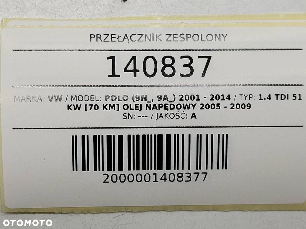PRZEŁĄCZNIK ZESPOLONY TAŚMA VW POLO 9N EUROPA - 7
