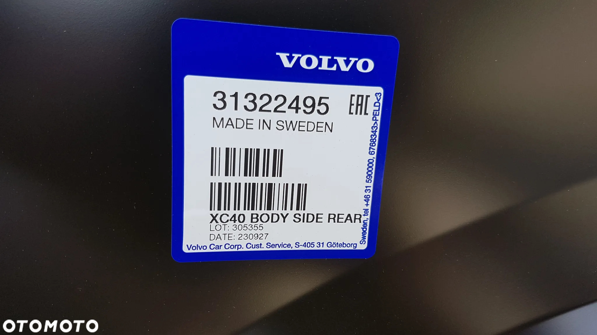 VOLVO XC40 23- ELEKTRYK BŁOTNIK TYLNY PRAWY TYL - 4