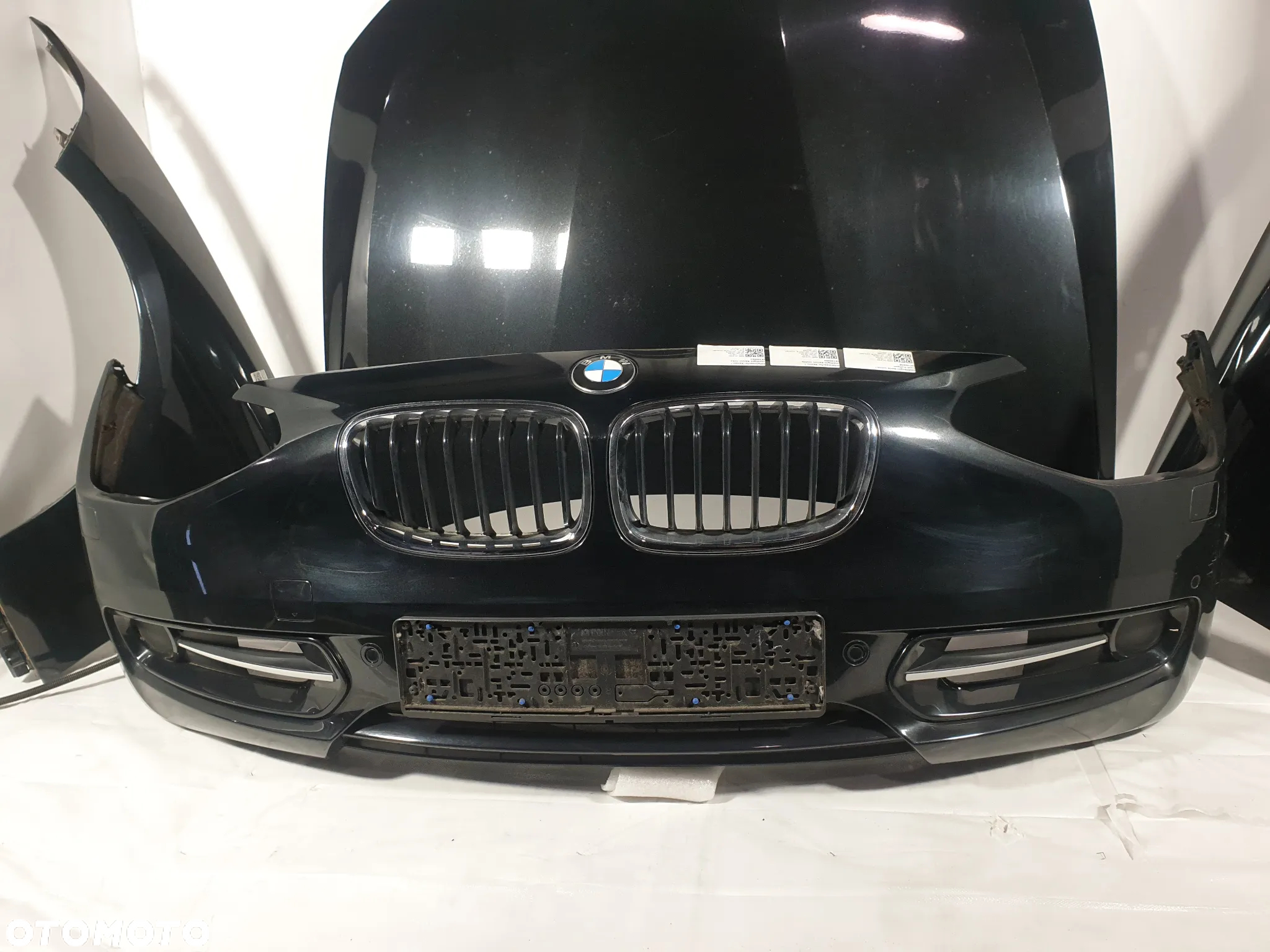 BMW 1  F20 F21 BŁOTNIK LEWY PRZÓD LEWY PRZEDNI  LAMPY LAMPA LEWA PRAWA LEWY PRAWY PRZÓD XENON ZDERZAK PAS PRZEDNI CHŁODNIC WZMOCNIENIE CZOŁOWE 475 BLACK SHAPPIRE JAK NOWY! POTESTOWY! - 2