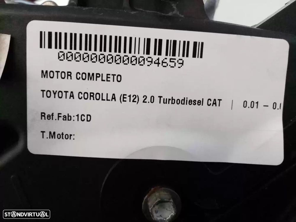 MOTOR COMPLETO TOYOTA COROLLA 2004 -1CD - 5