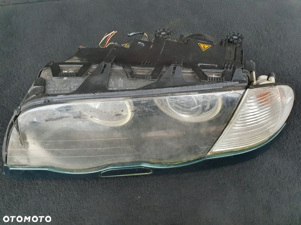 BMW E46 PRZEDLIFT REFLEKTORY LAMPY LEWA PRAWA KOMPLET EUROPA RINGI LED XENON ORYGINAŁ KOMPLETNE PRZETWORNICE KIERUNKOWSKAZY POMPKI SPRYSKIWACZY - 8