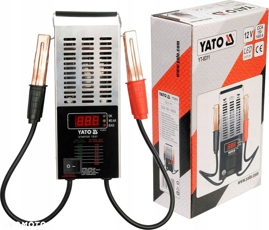 YATO CYFROWY TESTER AKUMULATORÓW MIERNIK NPIĘCIA 12V 150-1400Ah LCD YT-8311 - 2