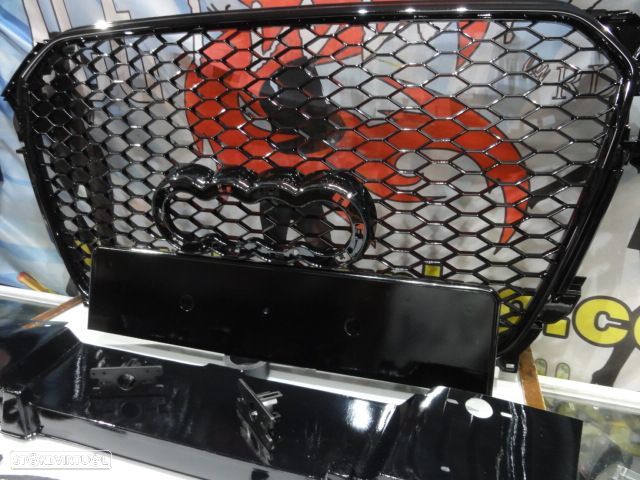 Grelha frontal AUDI A4/S4 B8 11-15 RS4 look com suporte para símbolo em preto brilhante - 9