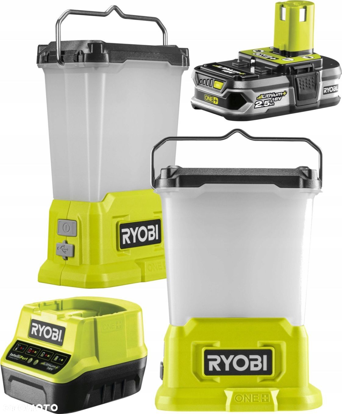 LATARKA LAMPA LED BIWAKOWA 850 Lm RYOBI RLL18-0 AKUMULATOROWA 2,5Ah ŁADOWA - 1