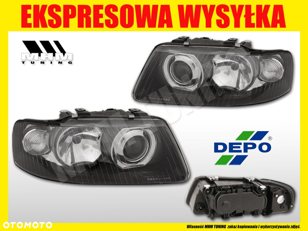 REFLEKTOR LAMPA AUDI A3 8L0 2000-03 LIFT BLACK FK - 2