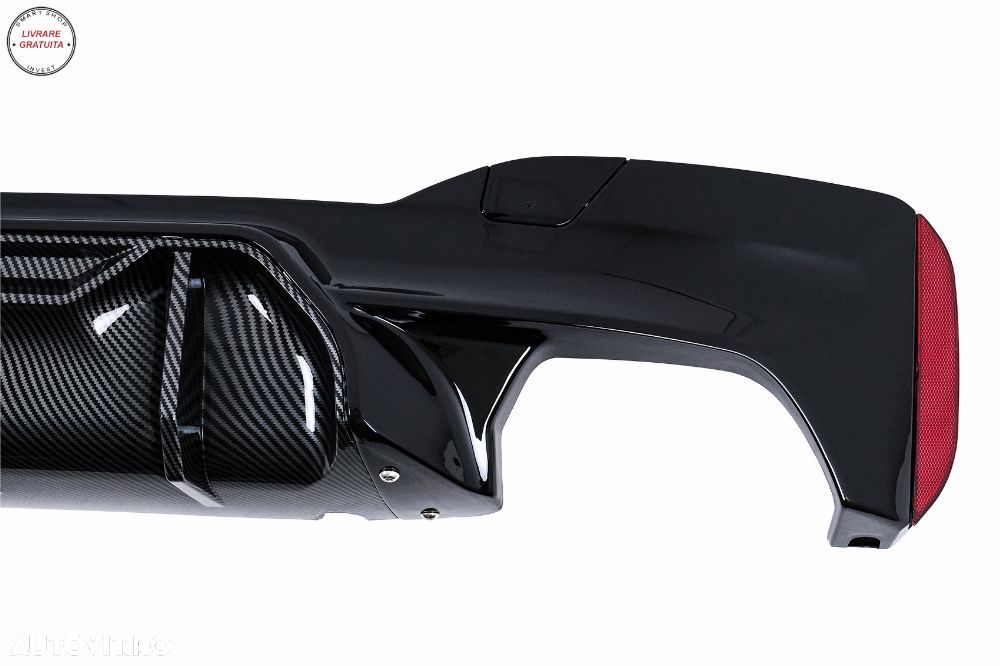Difuzor Bara Spate BMW Seria 5 G30 G31 (2017-2024) M5 Design Negru Lucios cu Inser- livrare gratuita - 6