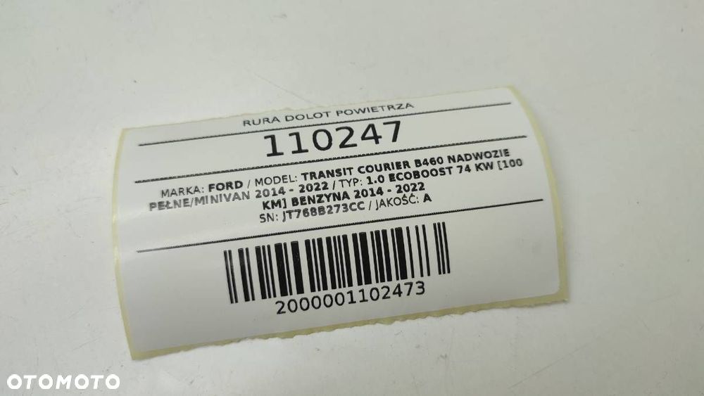 RURA WĄŻ PRZEWÓD WODY FORD TRANSIT COURIER 1.0 JT76-8B273-CC - 5