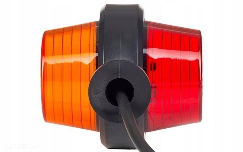 LAMPA OBRYSOWA LED OLD SCHOOL KRÓTKA POMARAŃCZOWO - CZERWONA 12/24V - 5