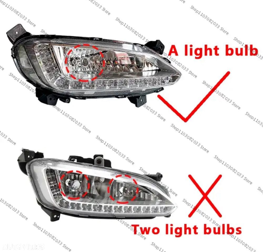 Lumina De Zi Proiector Far Ceata DRL Daytime Hyundai Santa Fe 2013-16 - 2