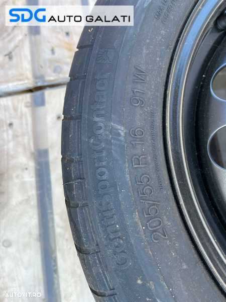 Roata Janta Tabla Rezerva cu Cauciuc Anvelopa Noua Continental 205 55 16 R16 VW Golf 4 1998 - 2006 Cod sdgb30 1J0601027R 1J0601027T - 4